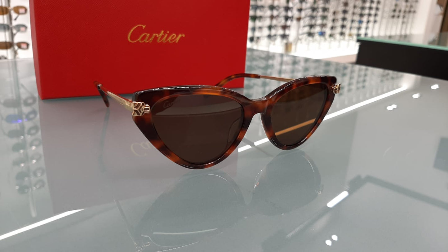 Cartier Panthere Cat Eye Full Rim Tortoise & Platinum